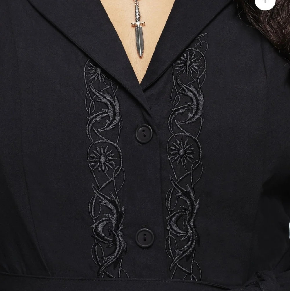 Disturbia - Letavia Embroidered Mini Shirt Dress - 6 - Picture 3 of 7